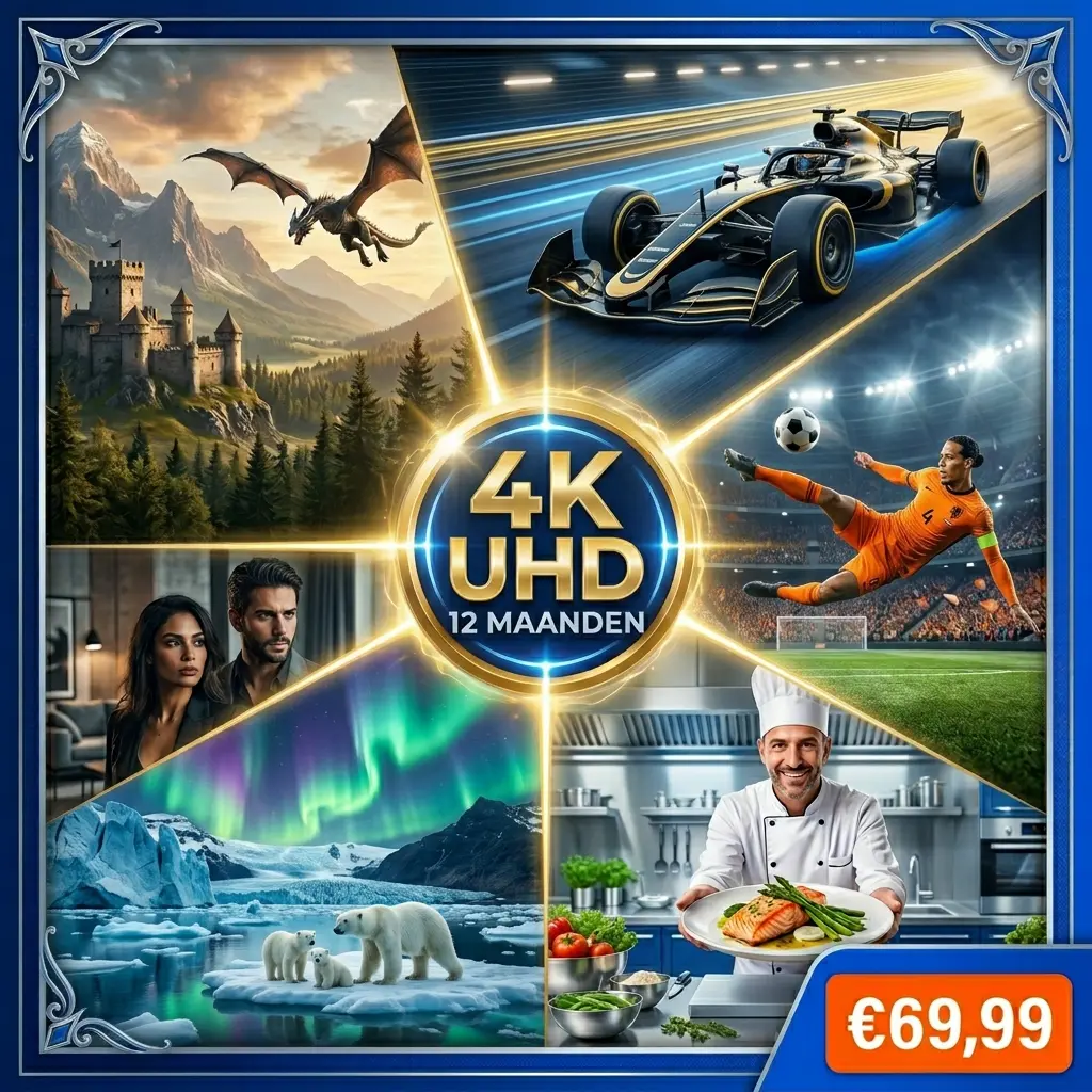 4K IPTV 12 maanden 1 jaar abonnement van IPTV Nederland met gratis maanden, films en sport