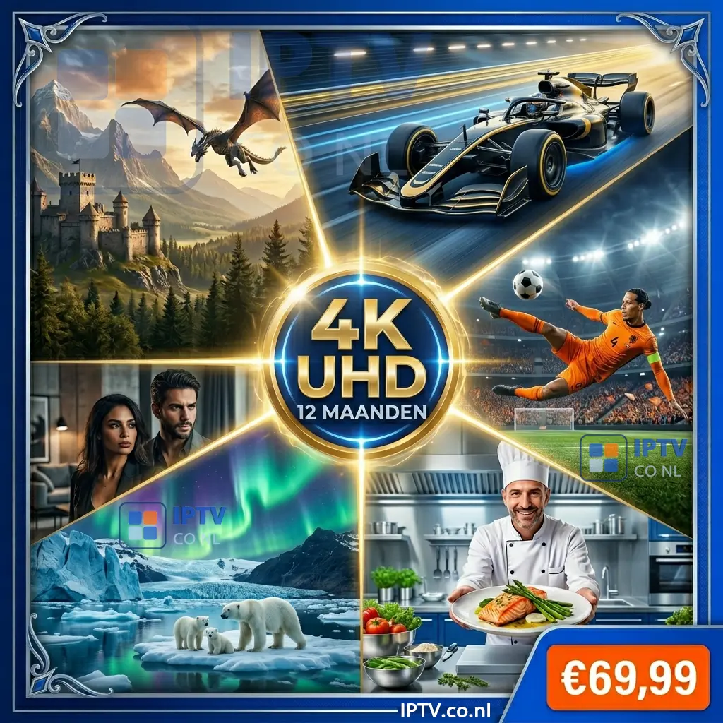 4K IPTV 12 maanden 1 jaar abonnement van IPTV Nederland met gratis maanden, films en sport