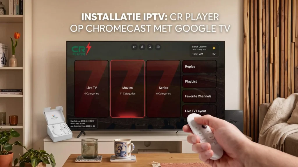 IPTV Chromecast met Google TV installeren met CR Player met IPTV Nederland en Ducth IPTV Kopen